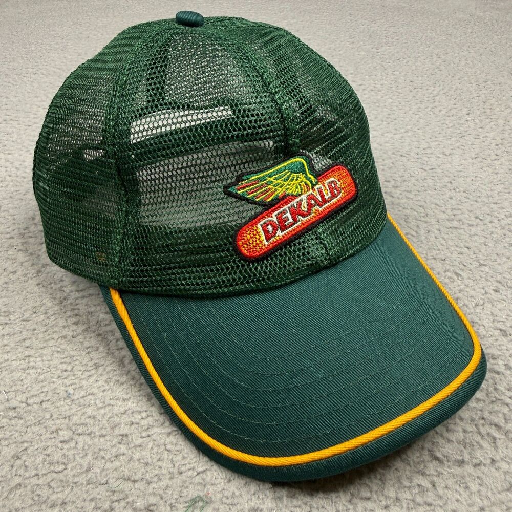 DeKalb Seed Hat Cap Snapback Trucker Green Mesh Vintage K-Products‎ Farming USA